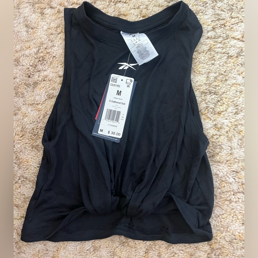 reebok size medium black crop top new with tags